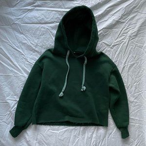 Cropped forest green hoodie